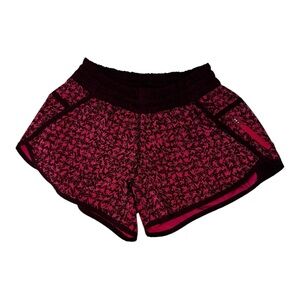 Lululemon Pink patterned running shorts size 4